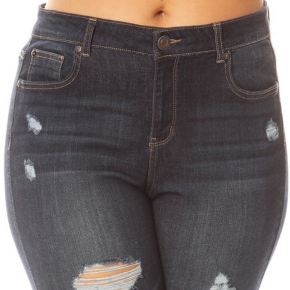 {Enjean}Size 3XL Distressed Ankle Skinny Jeans - Picture 3 of 8